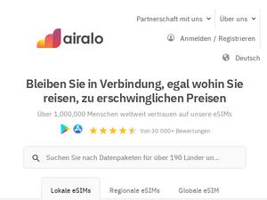 Airalo.com Gutscheine & Cashback im November 2023