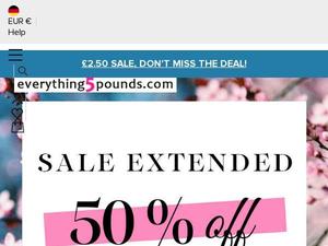 Everything5pounds.com voucher and cashback in May 2022