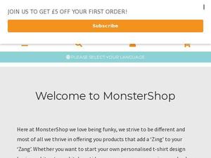 Monstershop.co.uk voucher and cashback in May 2022