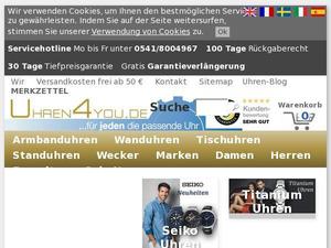 Uhren4you.de Gutscheine & Cashback im April 2024