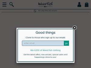 Weirdfish.co.uk voucher and cashback in September 2023