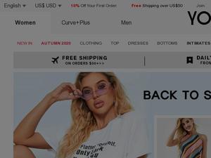 Yoins.com Gutscheine & Cashback im März 2023 Yoins.com Gutscheine & Cashback im März 2023
